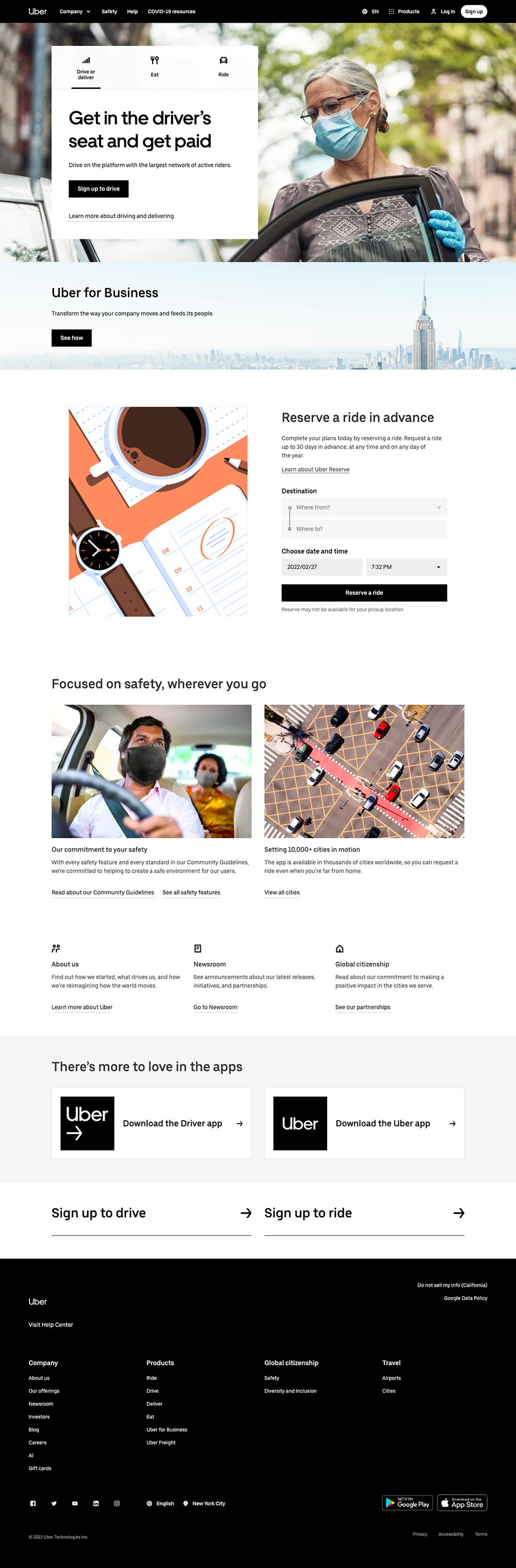 homepage uber 2021